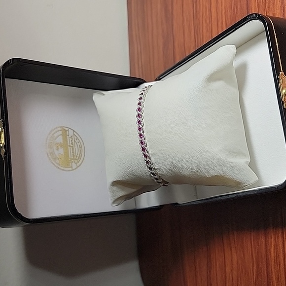 C.F.Reuschlein 14 kt White Gold With Diamonds and RUBY Bracelet - Picture 7 of 12